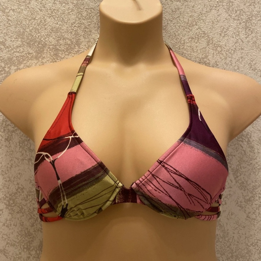 BECCA Multicolor Halter Bikini Top